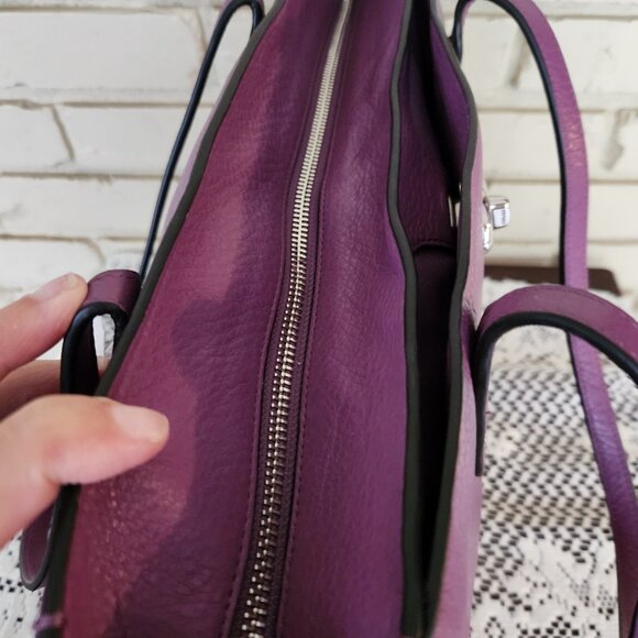 Nwt Coach Town Leather Purple Tote Bag Purse - Picture 7 of 8